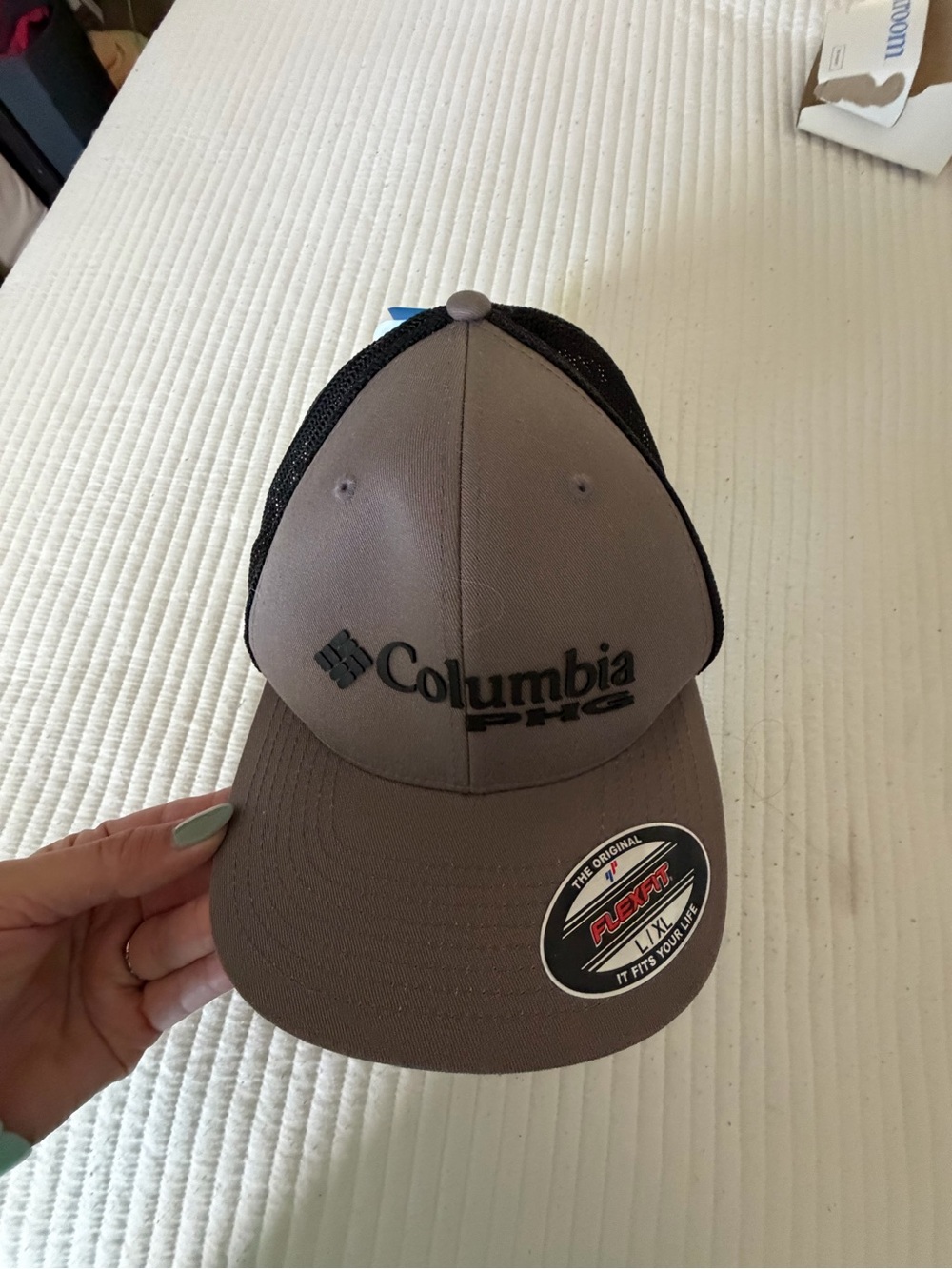 Columbia PFG Taupe and Black Mesh Flexfit Hat